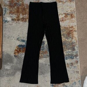 Forever 21 Black Pinstripe Straight Leg Pants